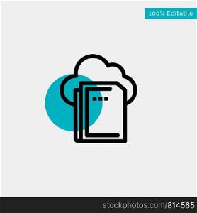 Cloud, File, Data, Computing turquoise highlight circle point Vector icon