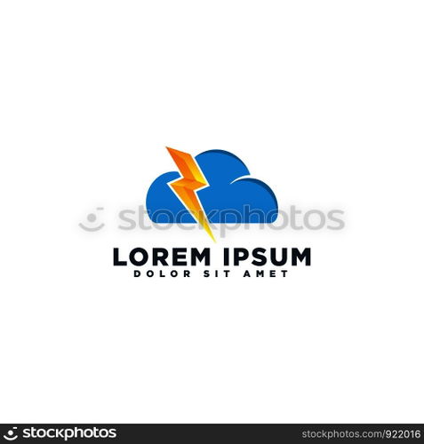 cloud flash logo template vector illustration, elements isolated - vector. cloud flash logo template vector illustration, elements isolated