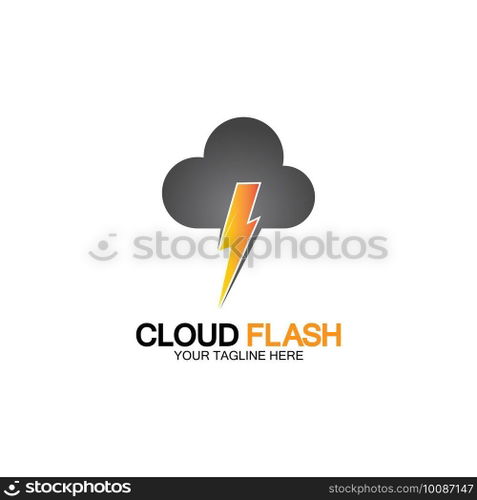 Cloud flash vector logo icon design template-vector