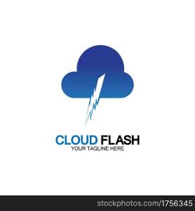 Cloud flash vector logo icon design template-vector