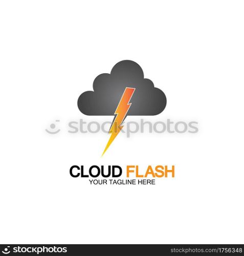 Cloud flash vector logo icon design template-vector