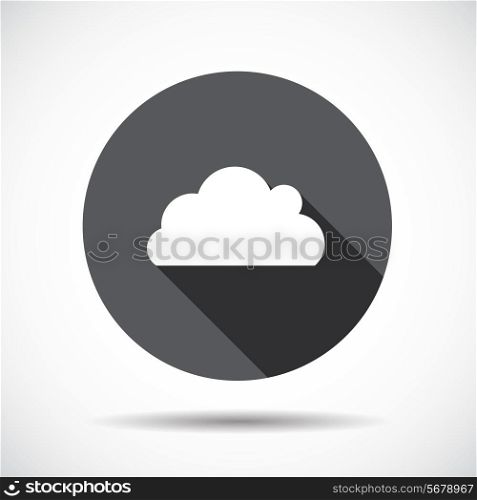 Cloud Flat Icon with long Shadow. Vector Illustration. EPS10
