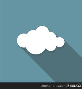 Cloud Flat Icon with Long Shadow, Vector Illustration Eps10