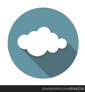 Cloud Flat Icon with Long Shadow, Vector Illustration Eps10