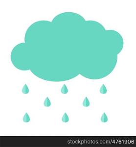 Cloud Flat Icon with Rain Drops. Simple Vector Illustration EPS10. Cloud Flat Icon with Rain Drops. Simple Vector Illustration
