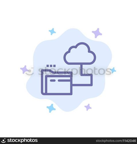 Cloud, Folder, Storage, File Blue Icon on Abstract Cloud Background