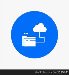 Cloud, Folder, Storage, File white glyph icon