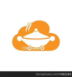 Cloud Food delivery logo design. Fast delivery service sign. Online food delivery service.