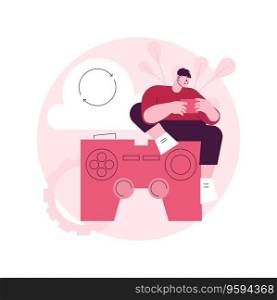 Cloud gaming abstract concept vector illustration. Gaming on demand, video and file streaming, cloud technology, various devices game, online platform, AI gaming solution abstract metaphor.. Cloud gaming abstract concept vector illustration.