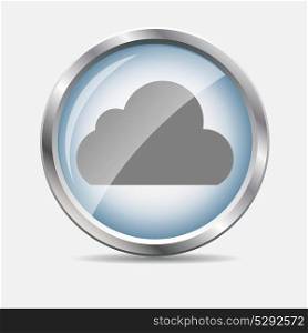 Cloud Glossy Icon Isolated Vector Illustration. EPS10. Cloud Glossy Icon Vector Illustration