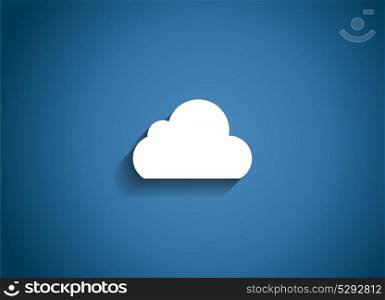 Cloud Glossy Icon Vector Illustration on Blue Background. EPS10. Cloud Glossy Icon Vector Illustration