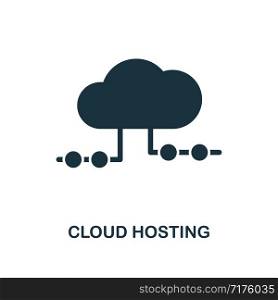 Cloud Hosting icon. Monochrome style design from big data collection. UI. Pixel perfect simple pictogram cloud hosting icon. Web design, apps, software, print usage.. Cloud Hosting icon. Monochrome style design from big data icon collection. UI. Pixel perfect simple pictogram cloud hosting icon. Web design, apps, software, print usage.