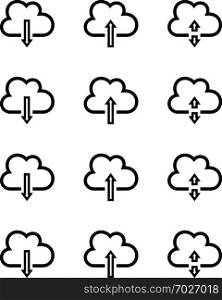 Cloud Icon Download Upload Symbol / Icon Vector Illustration