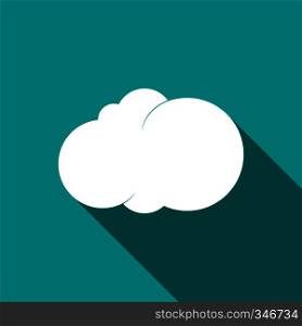 Cloud icon in flat style on a blue background. Cloud icon, flat style