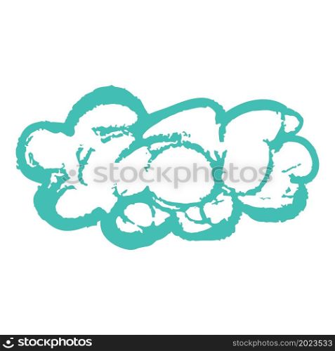Cloud. Icon in hand draw style. Drawing with wax crayons, colored chalk, children&rsquo;s creativity. Vector illustration. Sign, symbol, pin, sticker. Icon in hand draw style. Drawing with wax crayons, children&rsquo;s creativity
