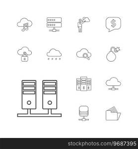 Cloud icons Royalty Free Vector Image