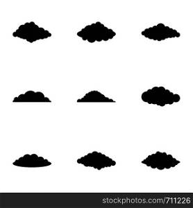 Cloud icons set. Simple set of 9 cloud vector icons for web isolated on white background. Cloud icons set, simple style