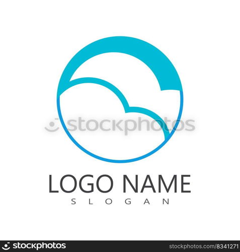 Cloud illustration logo vector flat design