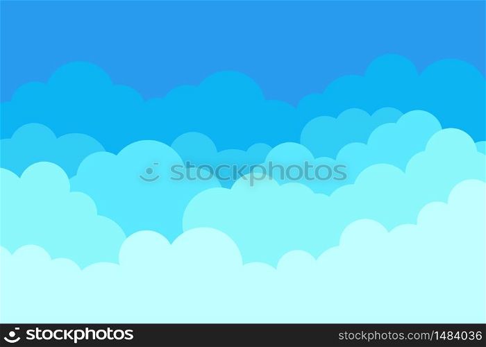 Cloud in sky. Pattern of blue heaven. Cloudy background. Cartoon cloud wallpaper. Abstract summer illustration. Cloudscape banner. Graphic morning texture. Design sky panorama with nature light.Vector. Cloud in sky. Pattern of blue heaven. Cloudy background. Cartoon cloud wallpaper. Abstract summer illustration. Cloudscape banner. Graphic morning texture. Design sky panorama with light. Vector.