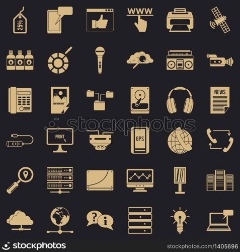 Cloud information icons set. Simple style of 36 cloud information vector icons for web for any design. Cloud information icons set, simple style