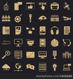 Cloud information icons set. Simple style of 36 cloud information vector icons for web for any design. Cloud information icons set, simple style