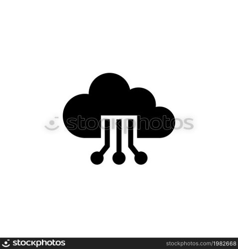 Cloud IOT, Internet of Things. Flat Vector Icon illustration. Simple black symbol on white background. Cloud IOT, Internet of Things sign design template for web and mobile UI element. Cloud IOT, Internet of Things Flat Vector Icon