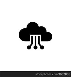Cloud IOT, Internet of Things. Flat Vector Icon illustration. Simple black symbol on white background. Cloud IOT, Internet of Things sign design template for web and mobile UI element. Cloud IOT, Internet of Things Flat Vector Icon