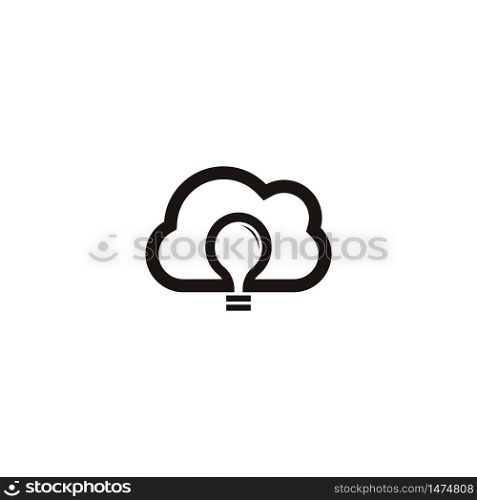 Cloud lamp logo vector icon design