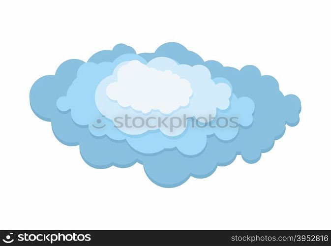 Cloud layer. 3D Blue cloud on a white background. Vector illustration.&#xA;