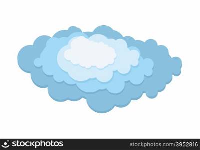 Cloud layer. 3D Blue cloud on a white background. Vector illustration.&#xA;