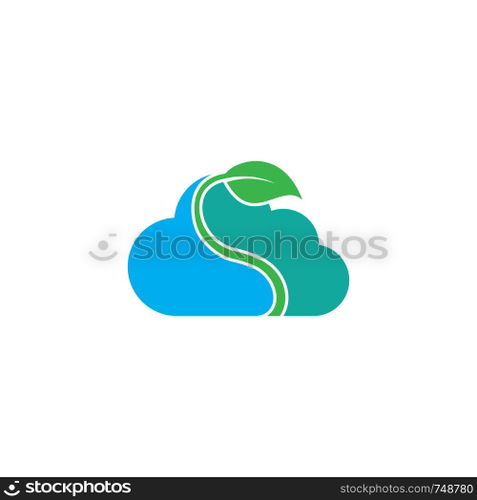 cloud leaf logo template