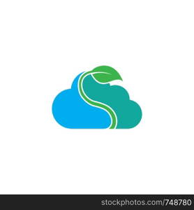 cloud leaf logo template