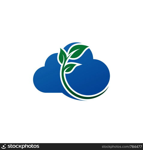 cloud leaf logo template