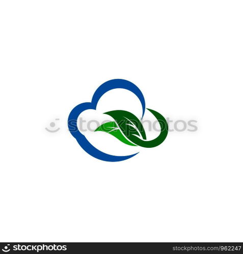 cloud leaf logo template