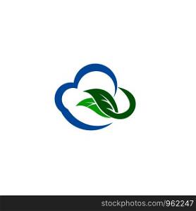 cloud leaf logo template