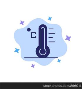 Cloud, Light, Rainy, Sun, Temperature Blue Icon on Abstract Cloud Background