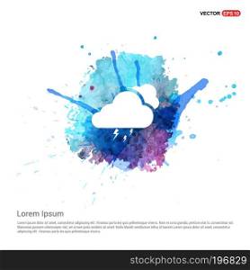 Cloud Lightening Icon - Watercolor Background