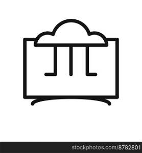 Cloud line icon isolated on white background. Black flat thin icon on modern outline style. Linear symbol and editable stroke. Simple and pixel perfect stroke vector illustration.