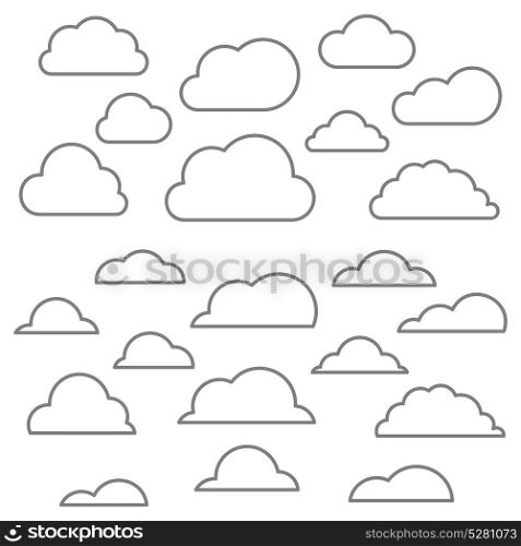 Cloud line icon. Linear icons of the cloud. Vector illustration
