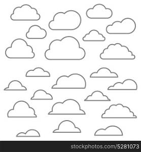 Cloud line icon. Linear icons of the cloud. Vector illustration