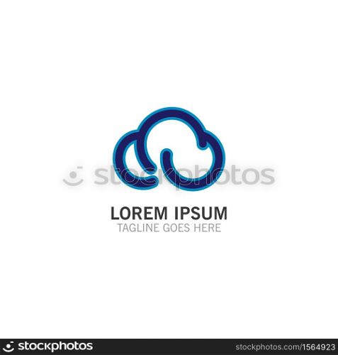 Cloud logo simple creative template vector illustration design icon