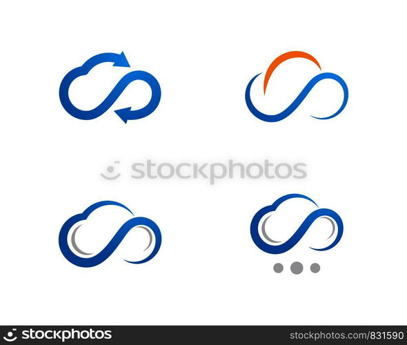cloud logo template design vector