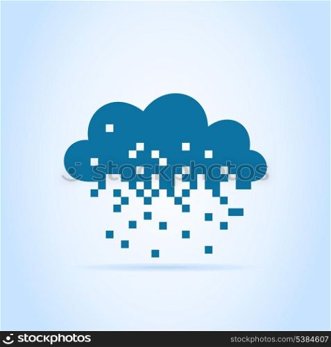 Cloud made of pixels. A vector illustration
