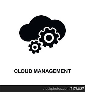 Cloud Management icon. Monochrome style design from big data collection. UI. Pixel perfect simple pictogram cloud management icon. Web design, apps, software, print usage.. Cloud Management icon. Monochrome style design from big data icon collection. UI. Pixel perfect simple pictogram cloud management icon. Web design, apps, software, print usage.