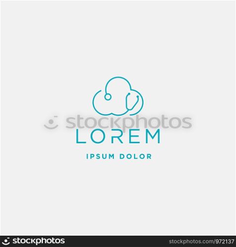 Cloud Medical Logo Design Vector Illustration. Cloud Medical Logo Design Vector Illustration sign