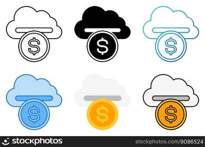 Cloud Money in flat style isolated