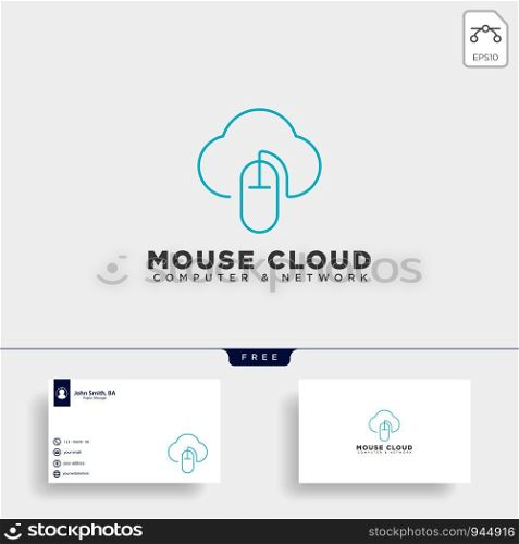 cloud mouse logo template vector illustration icon element isolated - vector. cloud mouse logo template vector illustration icon element