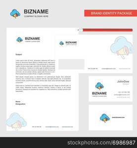 Cloud music Business Letterhead, Envelope and visiting Card Design vector template
