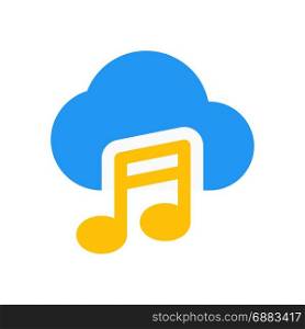 cloud music, icon on isolated background
