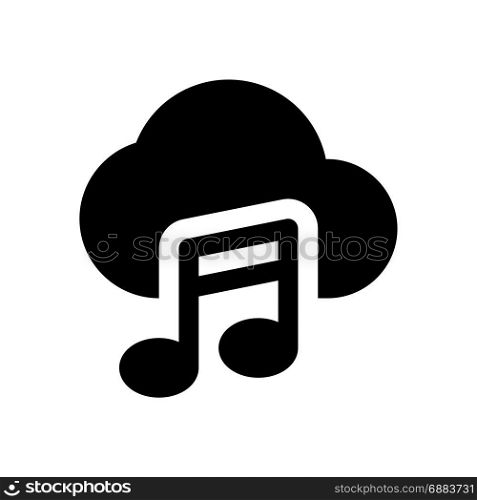 cloud music, icon on isolated background,